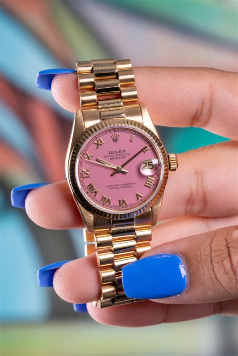 rolex pink watch